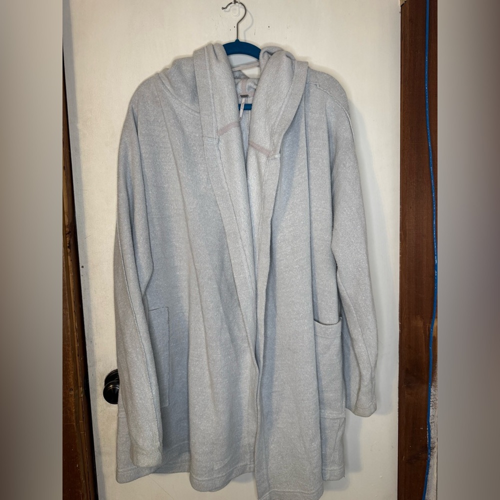 Free People Light Gray Open Front Coat